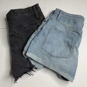 Lot Of 2 Madewell Denim Curvy Relaxed High Rise Cutoff Shorts